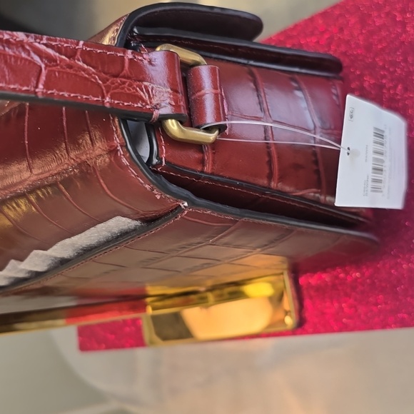 🎉HP🎉Coach 🤎NWT🤎 Croc Studio Shoulder Purse - STUNNING!🤎🤎🤎 - Picture 9 of 15